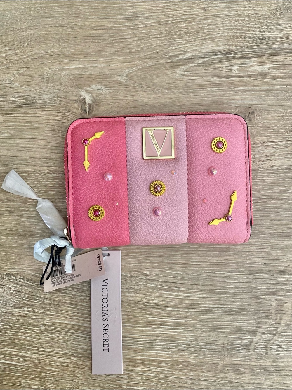 Victoria's Secret Pink Panel Embellished Zip Wallet